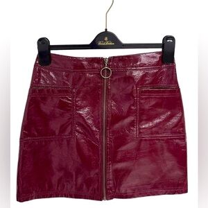 Wild Fable Faux Leather Front Zip Skirt - Size XS